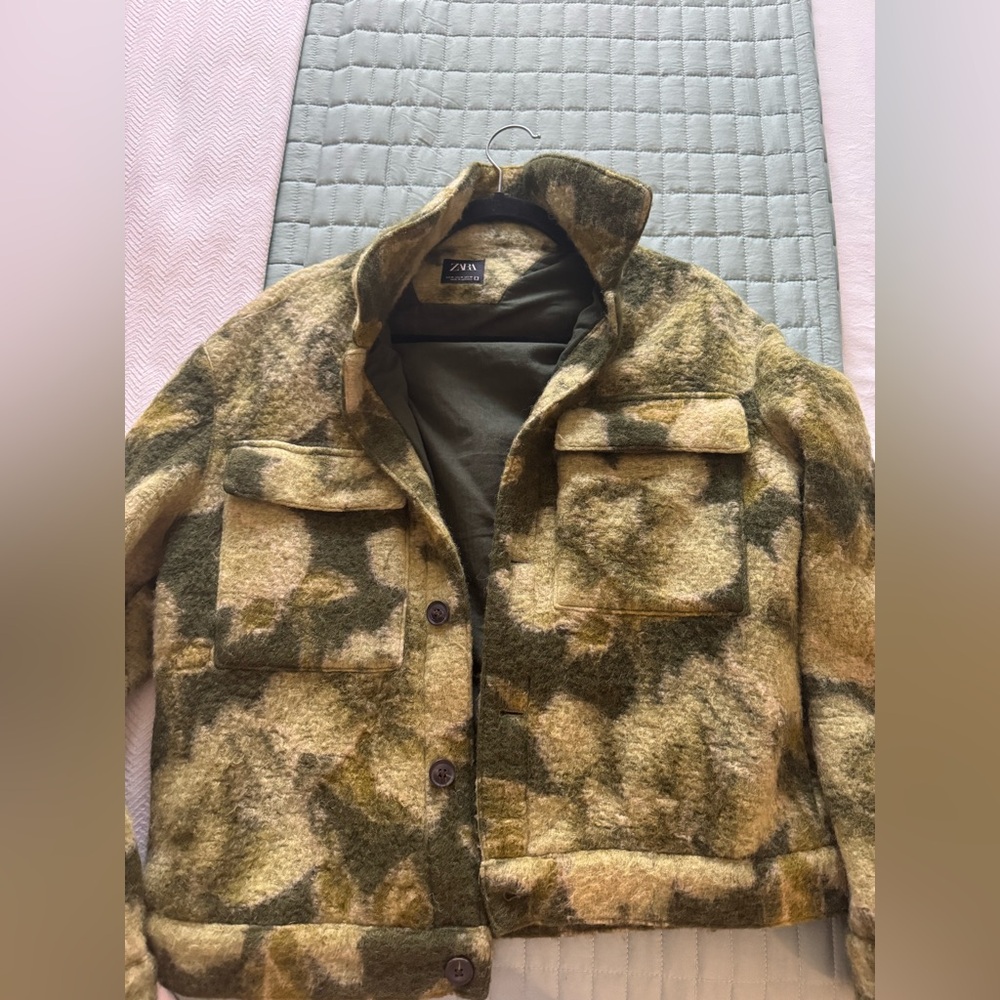 Zara green floral jacket